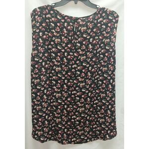 Sonoma Blouse, Multi Color Floral Design, Sleeveless, Plus Size 2XL, 28'' long